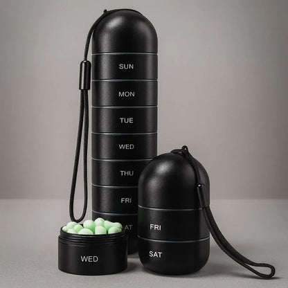 Portable Weekly Medication Organizer Travel Storage Case