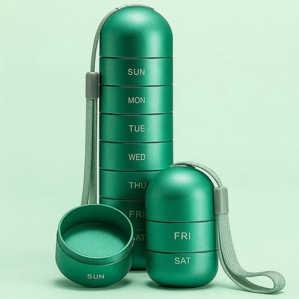 Portable Weekly Medication Organizer Travel Storage Case