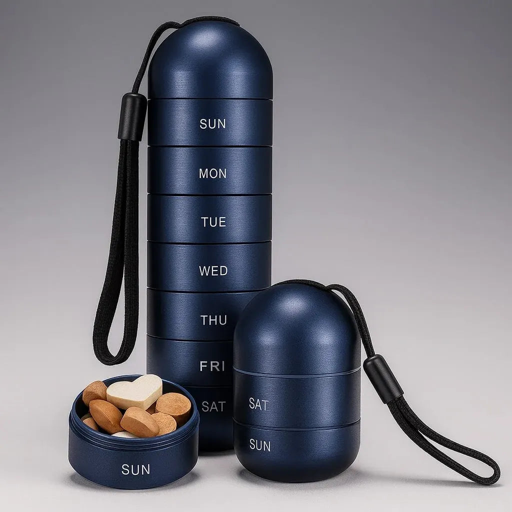Portable Weekly Medication Organizer Travel Storage Case