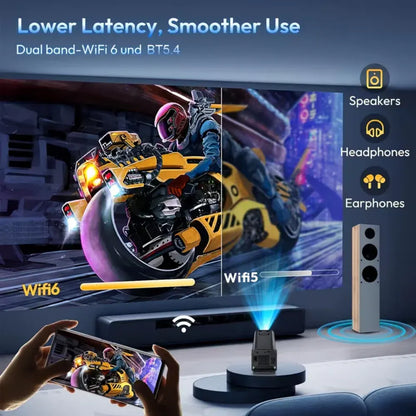 Portable Wireless Mini Projector 1080P Support for Home Theater Streaming