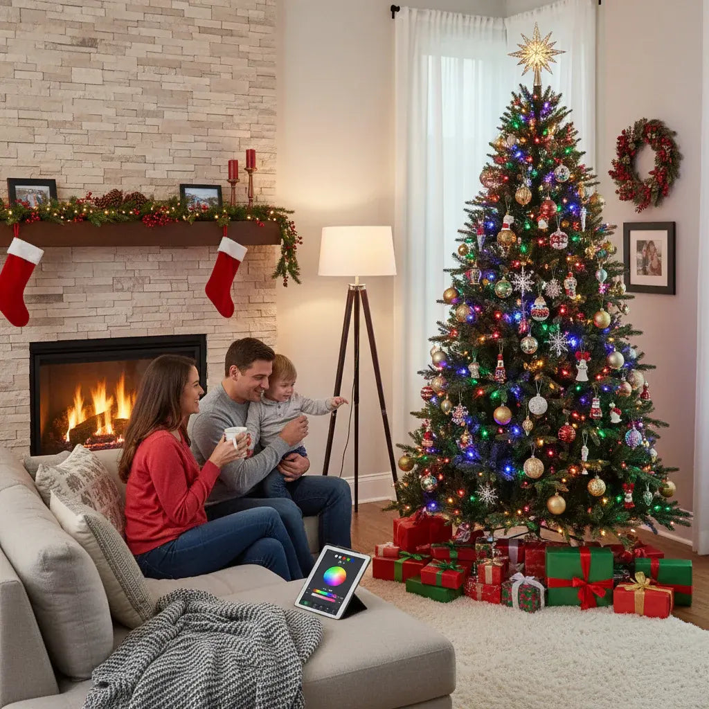 Pre-Lit Faux Christmas Tree with Full Decorations