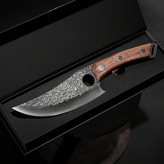 Precision Chef Knife with Wooden Handle for Effortless Cutting