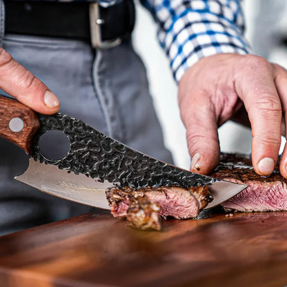 Precision Chef Knife with Wooden Handle for Effortless Cutting