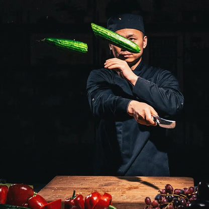 Precision Chef Knife with Wooden Handle for Effortless Cutting
