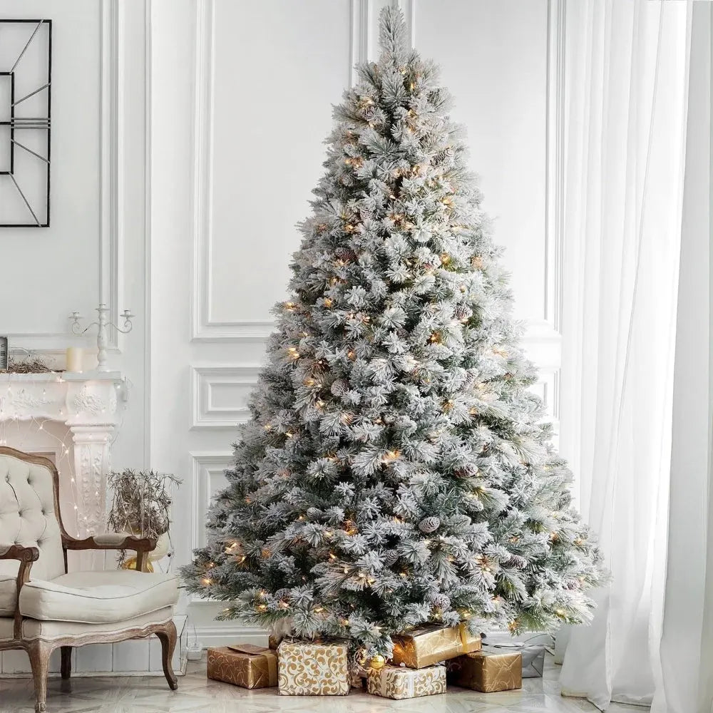 Prelit LED Snow Flocked Holiday Christmas Tree
