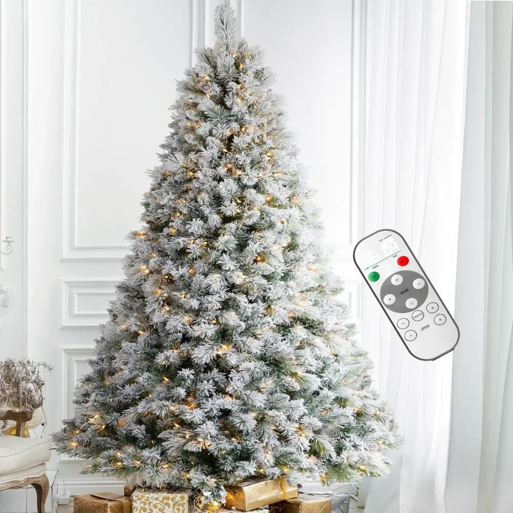 Prelit LED Snow Flocked Holiday Christmas Tree