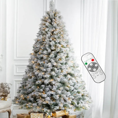 Prelit LED Snow Flocked Holiday Christmas Tree