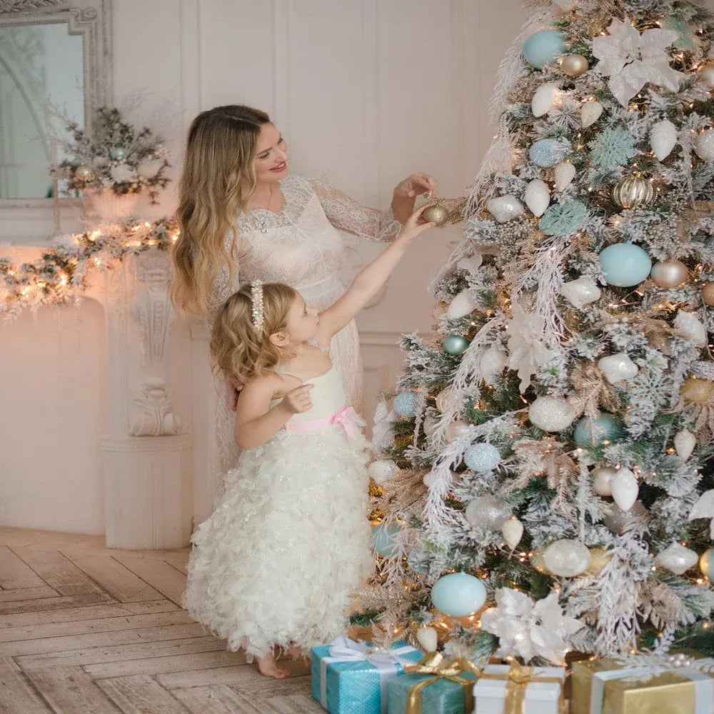 Prelit LED Snow Flocked Holiday Christmas Tree