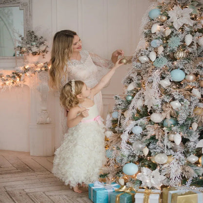 Prelit LED Snow Flocked Holiday Christmas Tree