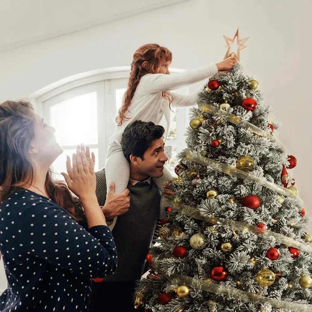 Prelit LED Snow Flocked Holiday Christmas Tree