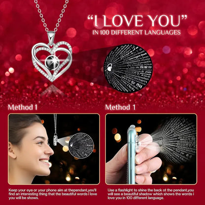 Preserved Eternal Rose Gift Box with LED Light Love Pendant Necklace