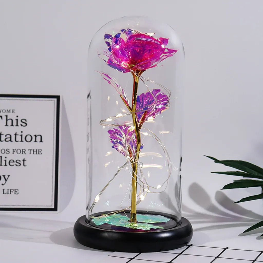 Preserved Rose Flower Glass Dome Keepsake Gift for Mother's Day
