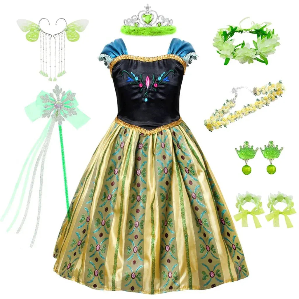 Princess Halloween Costume Dress with Accessory Set