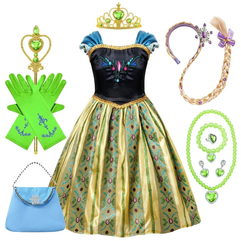 Princess Halloween Costume Dress with Accessory Set
