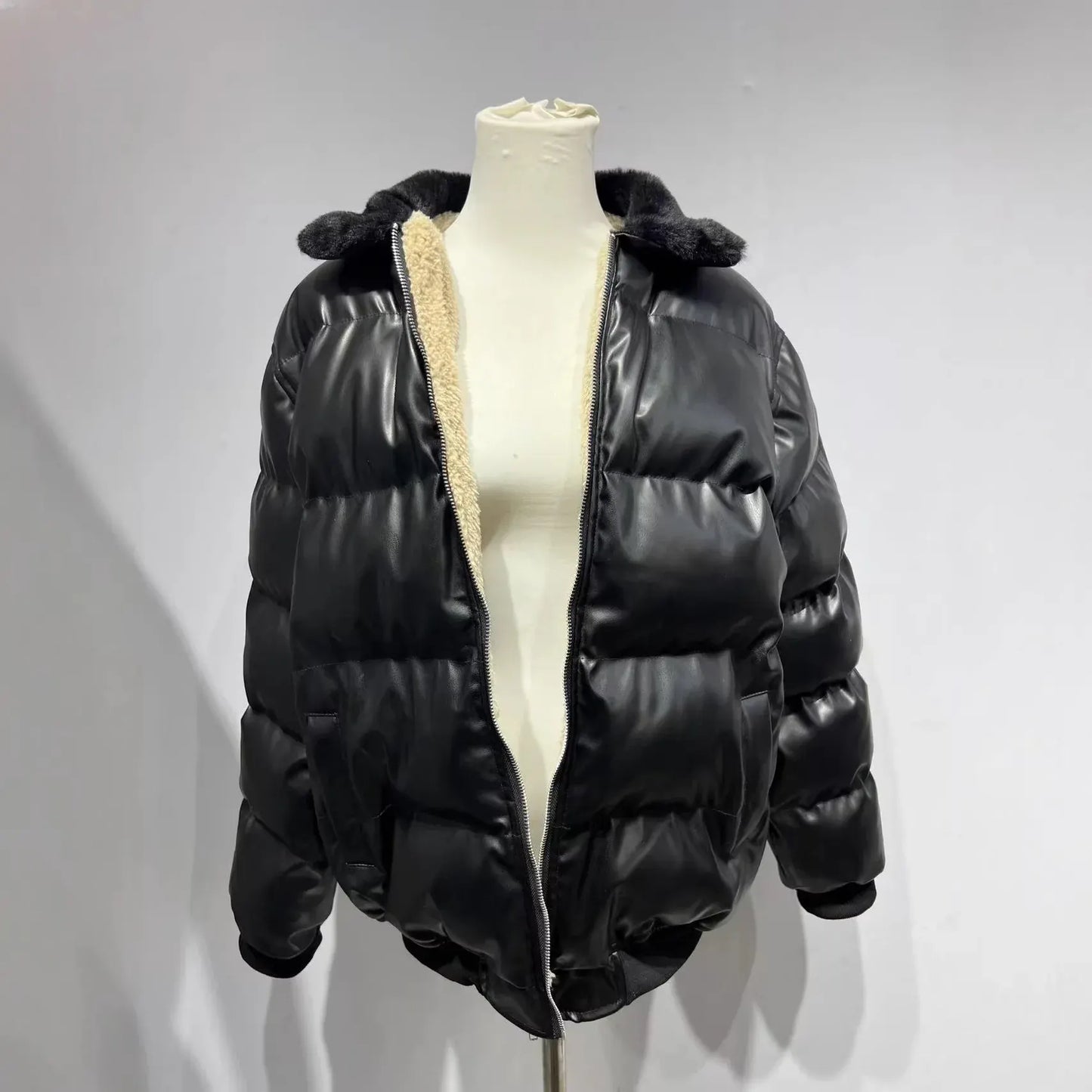 Puffer Winter Coat with High Collar Windproof Outerwear