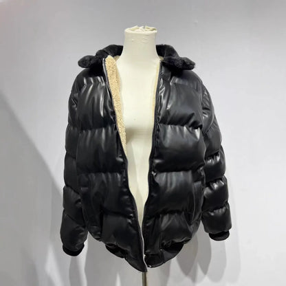 Puffer Winter Coat with High Collar Windproof Outerwear