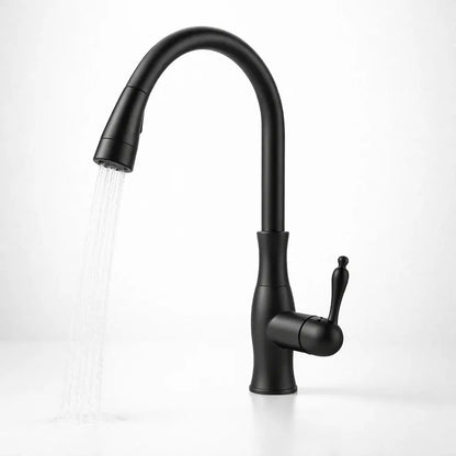 Pull-Out Metal Kitchen Sink Faucet with Modern Design