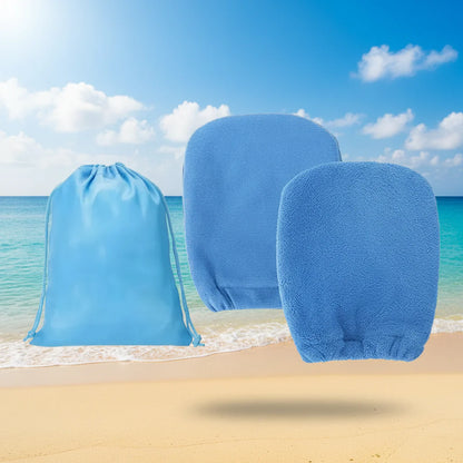 Quick-Dry Sand Removing Mitts for Beach Essentials