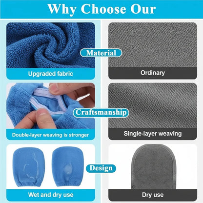 Quick-Dry Sand Removing Mitts for Beach Essentials