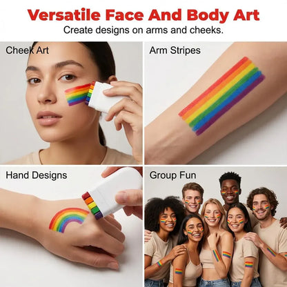 Rainbow Face Paint Stick for Sports Events & Festivals