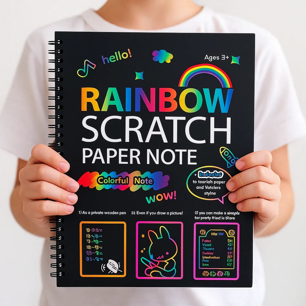 Rainbow Scratch Art Drawing Paper Craft Kit