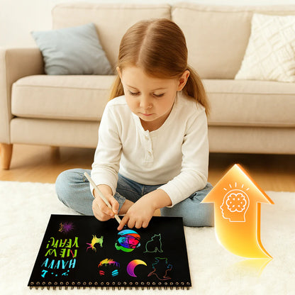 Rainbow Scratch Art Drawing Paper Craft Kit