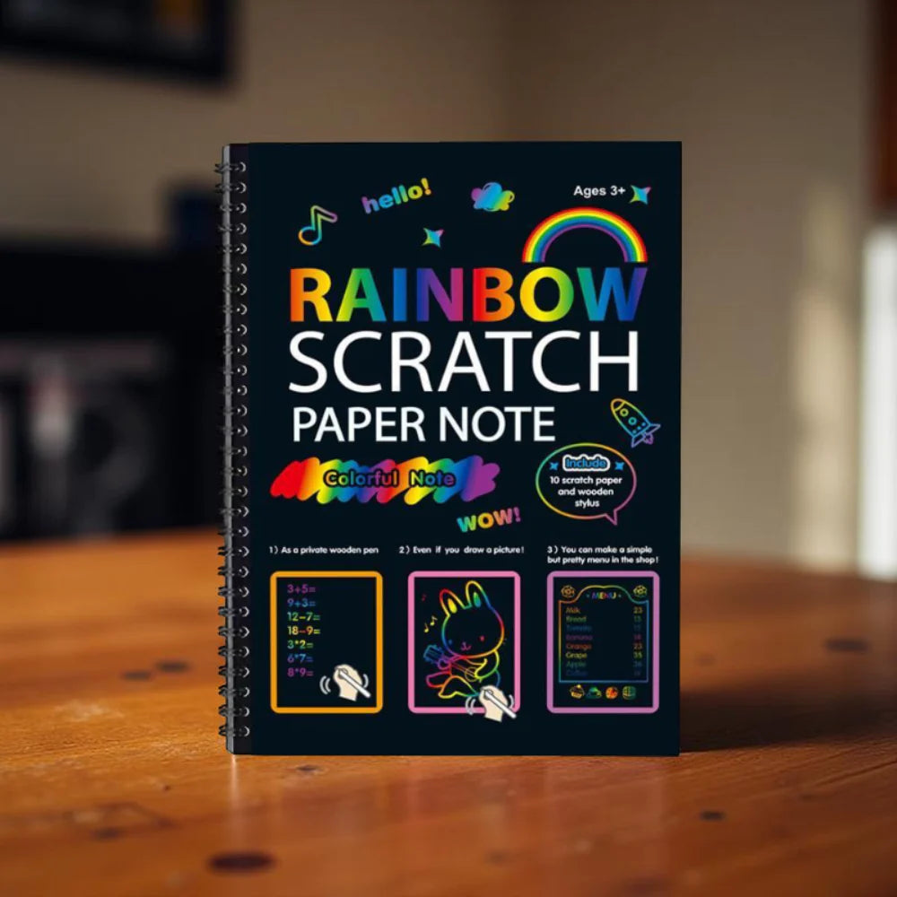 Rainbow Scratch Art Drawing Paper Craft Kit