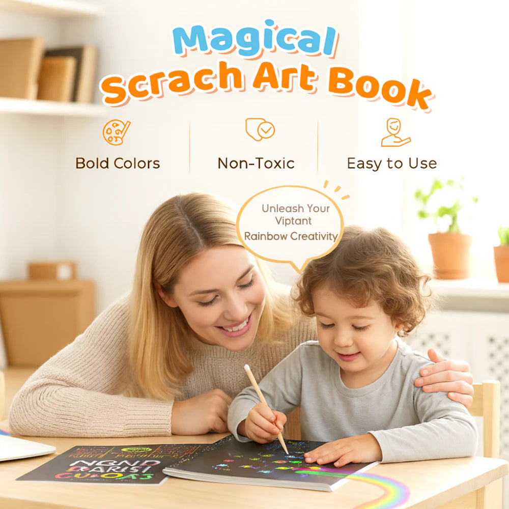 Rainbow Scratch Art Drawing Paper Craft Kit