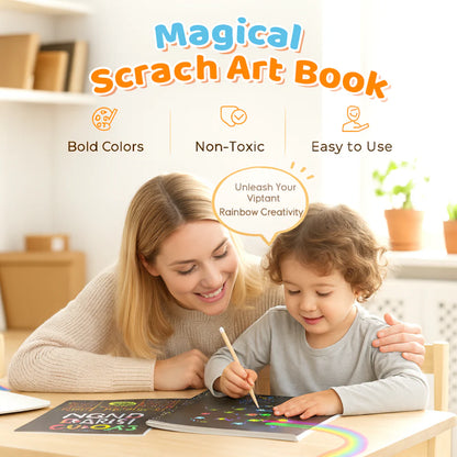 Rainbow Scratch Art Drawing Paper Craft Kit