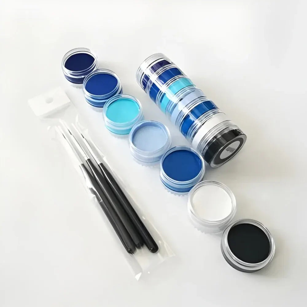 Rainbow Split Cake Design Body Paint Kit for Creative Face Art