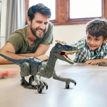 RC Velociraptor Dinosaur Toy with Light-Up Effects, Sound and Mist Spray