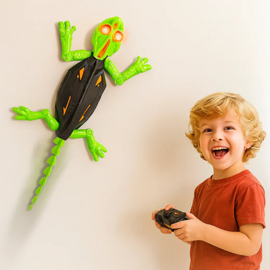 RC Wall-Climbing Lizard Robot with LED Gecko Design for Kids