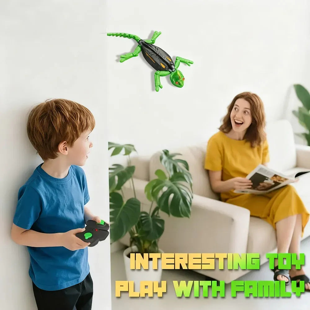 RC Wall-Climbing Lizard Robot with LED Gecko Design for Kids