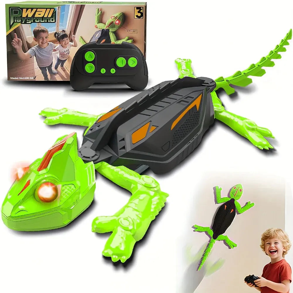 RC Wall-Climbing Lizard Robot with LED Gecko Design for Kids