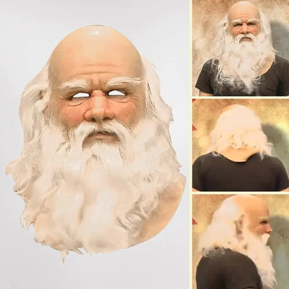 Realistic Bearded Santa Mask for Christmas and Halloween Costumes