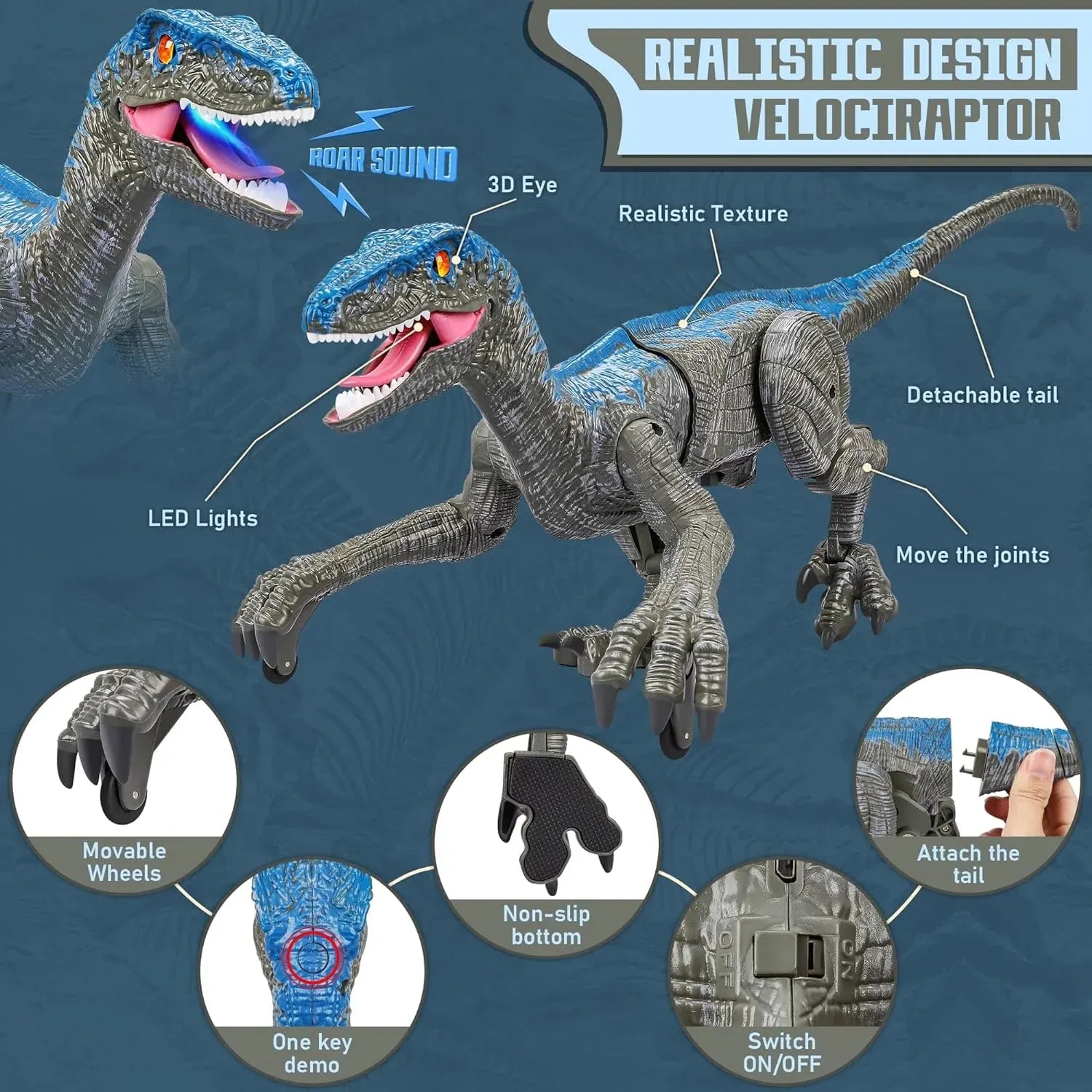 Realistic Roaring Dinosaur Toy with Remote Control