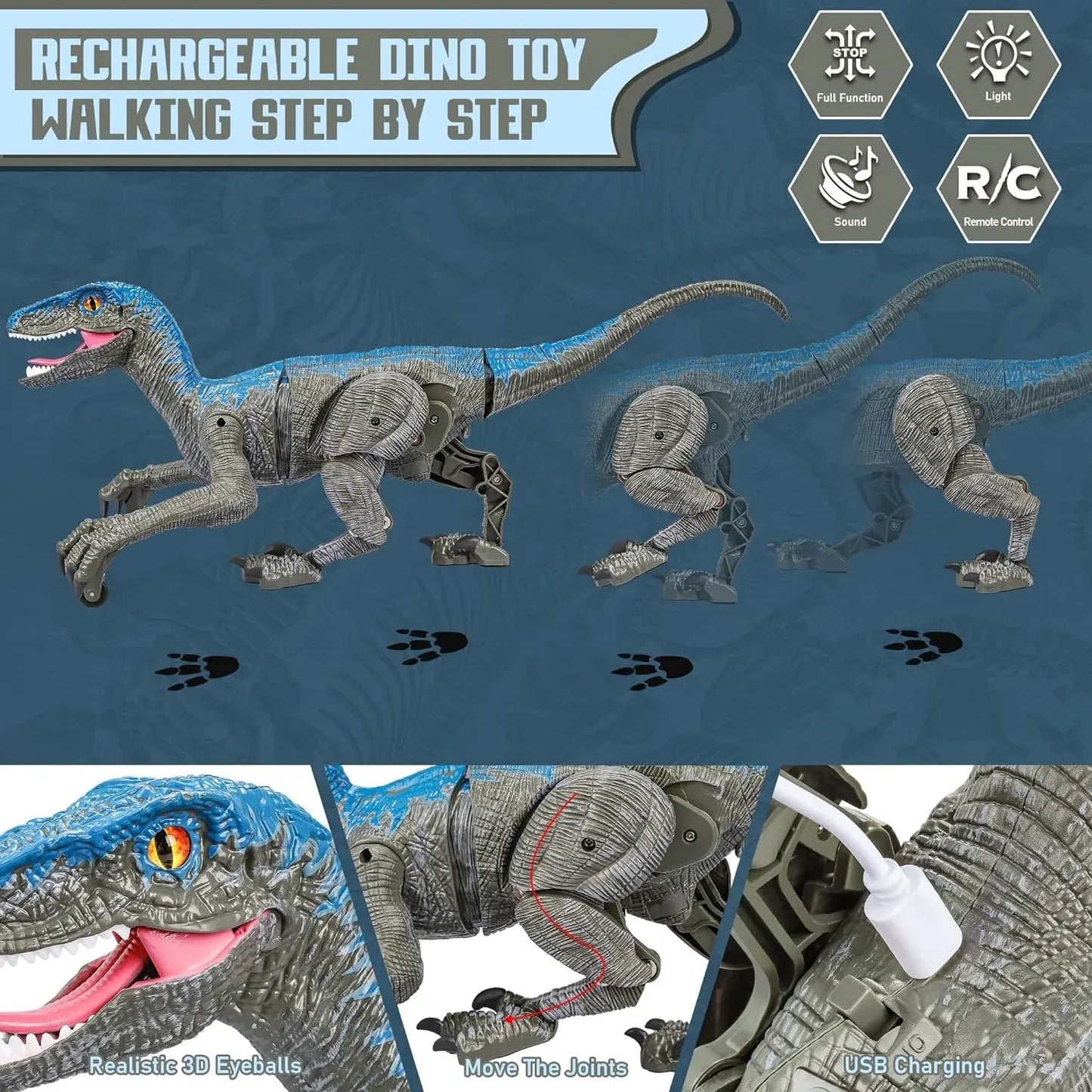 Realistic Roaring Dinosaur Toy with Remote Control