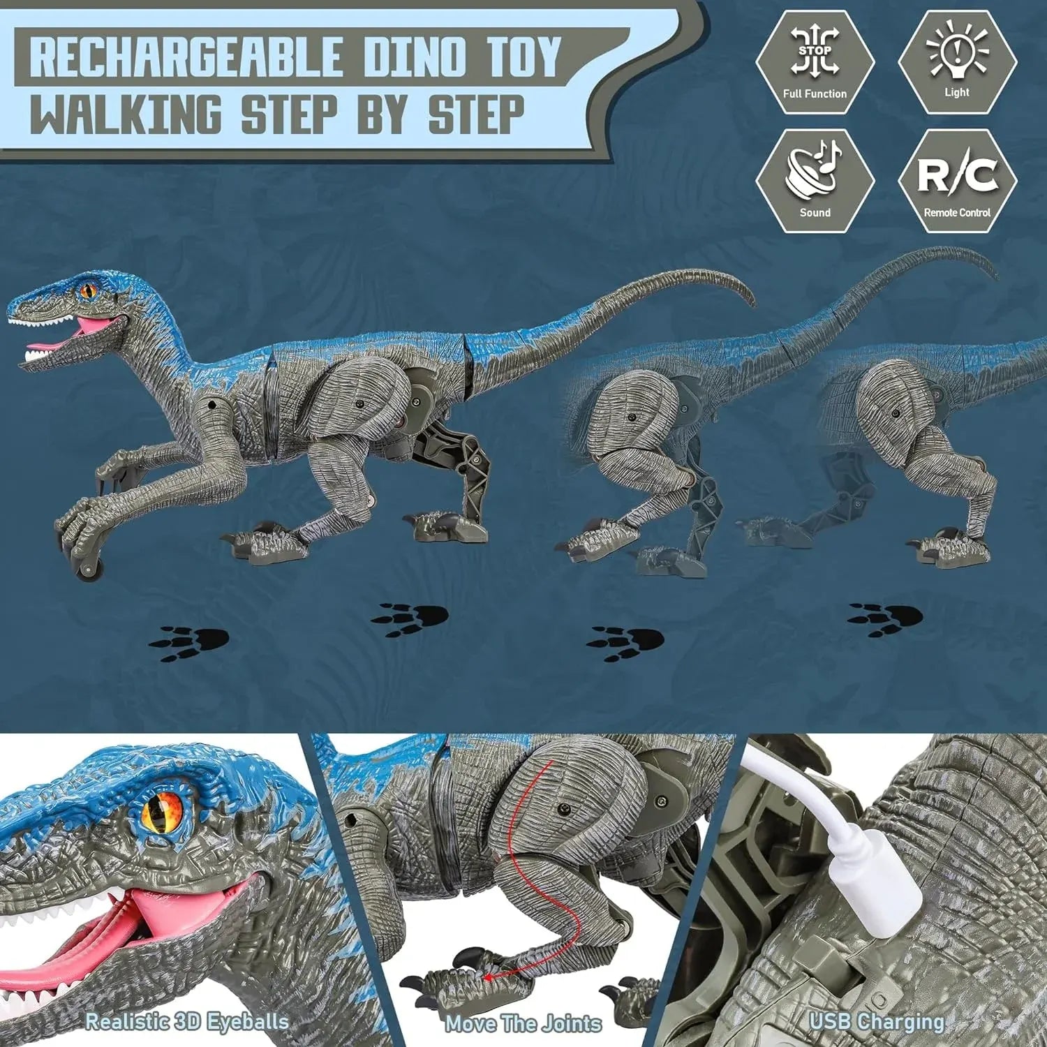 Realistic Roaring Dinosaur Toy with Remote Control