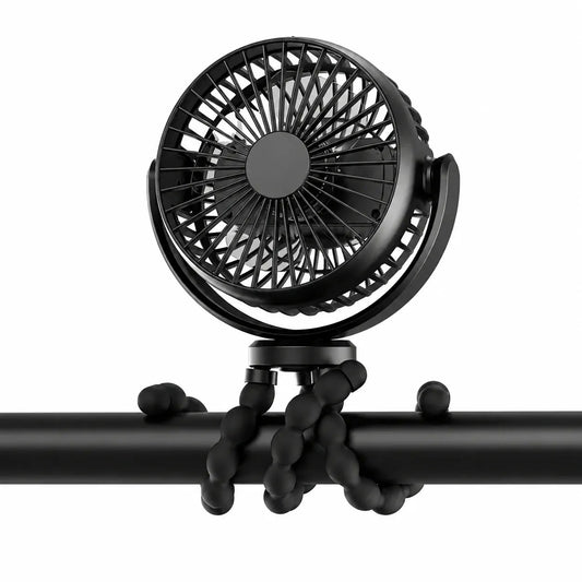 Rechargeable Clip-On USB Portable Desk Cooling Fan