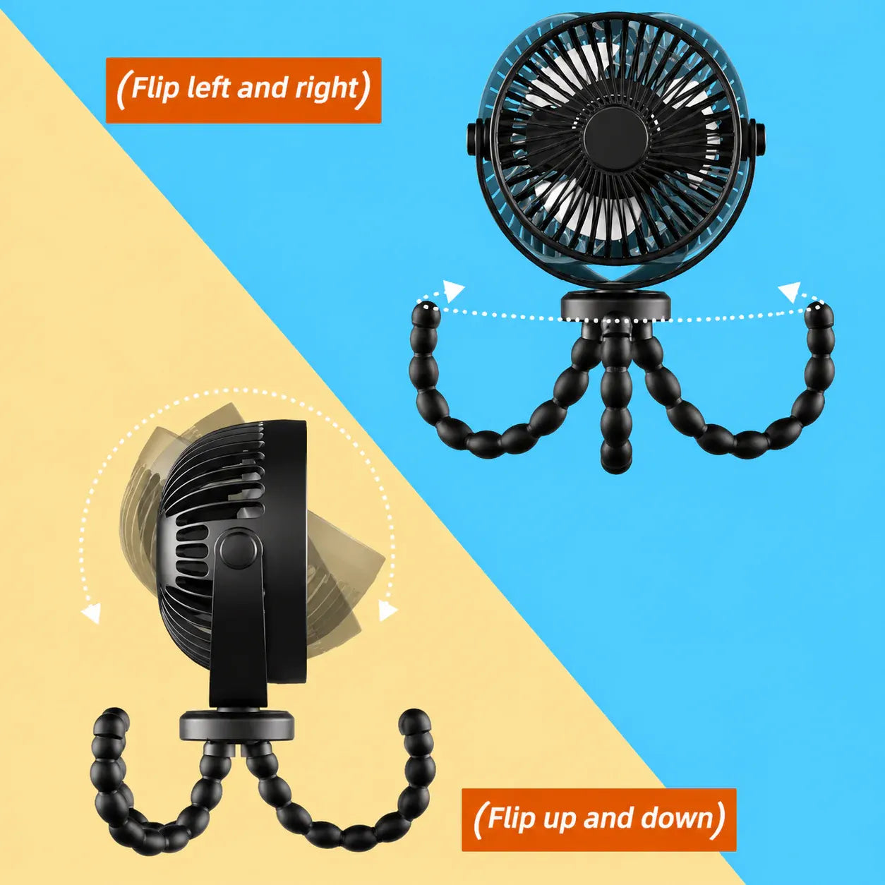 Rechargeable Clip-On USB Portable Desk Cooling Fan