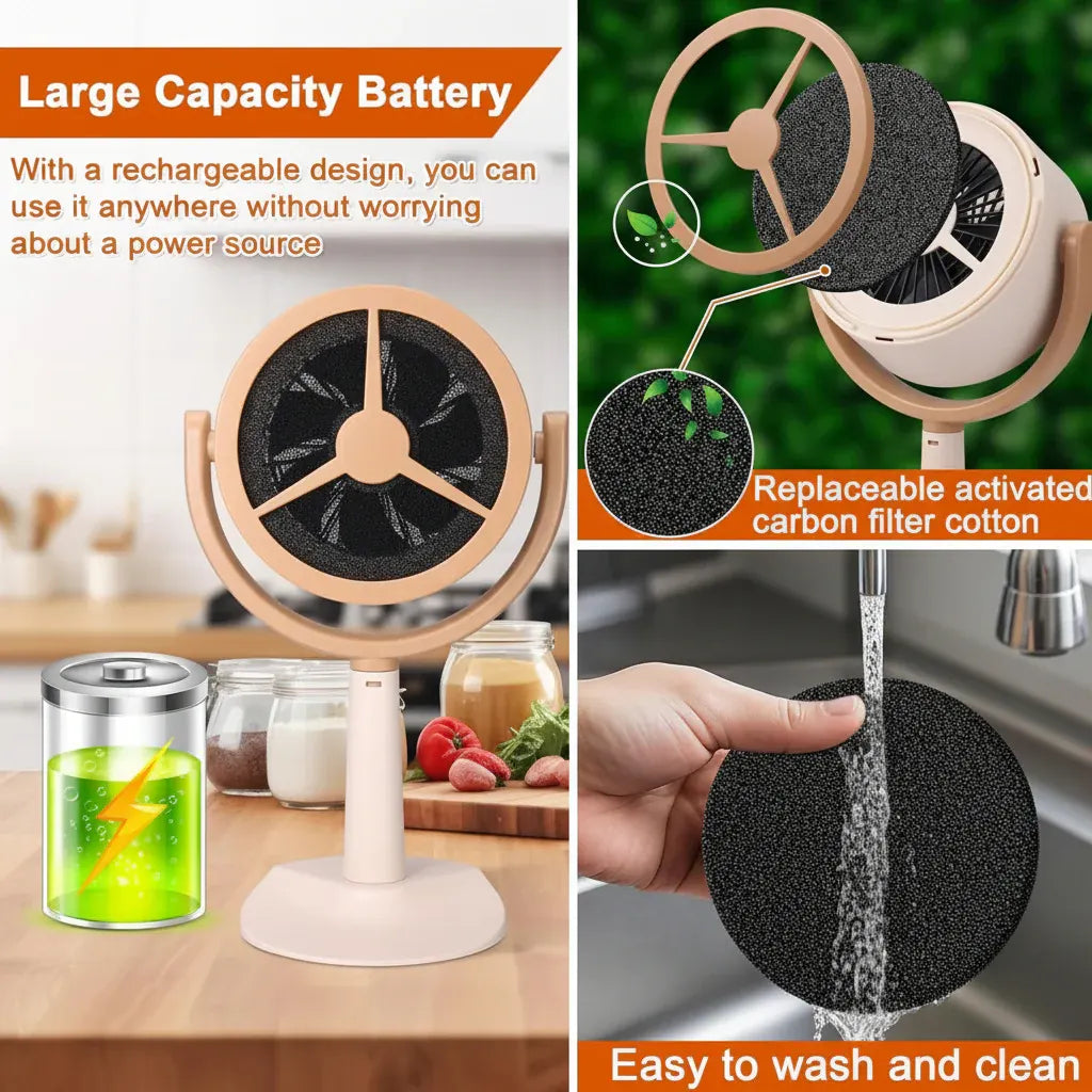 Rechargeable Cordless Kitchen Exhaust Fan for Portable Range Hood Use