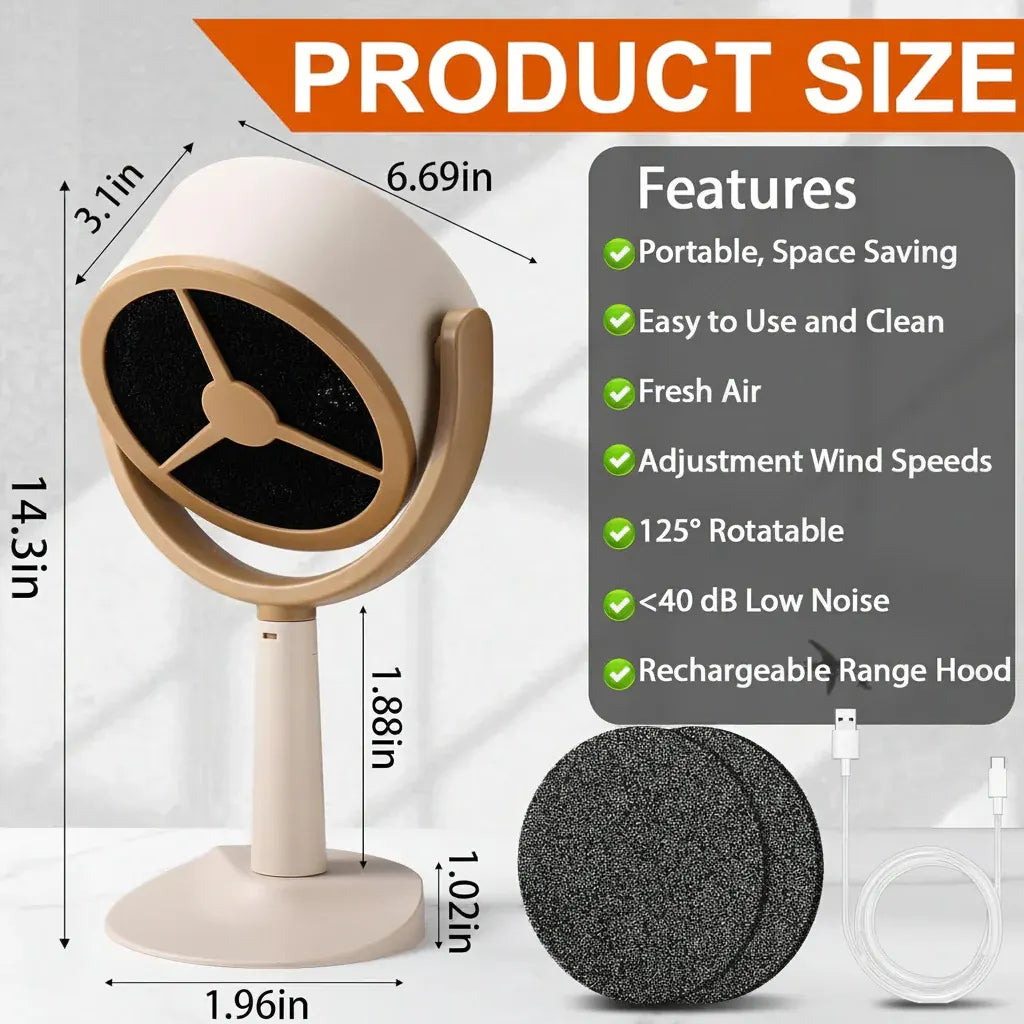 Rechargeable Cordless Kitchen Exhaust Fan for Portable Range Hood Use