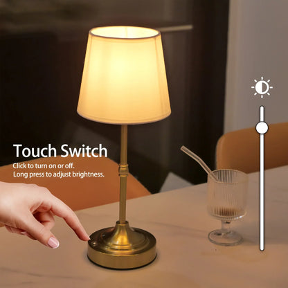 Rechargeable Cordless Table Lamp with Dimmable USB Charging