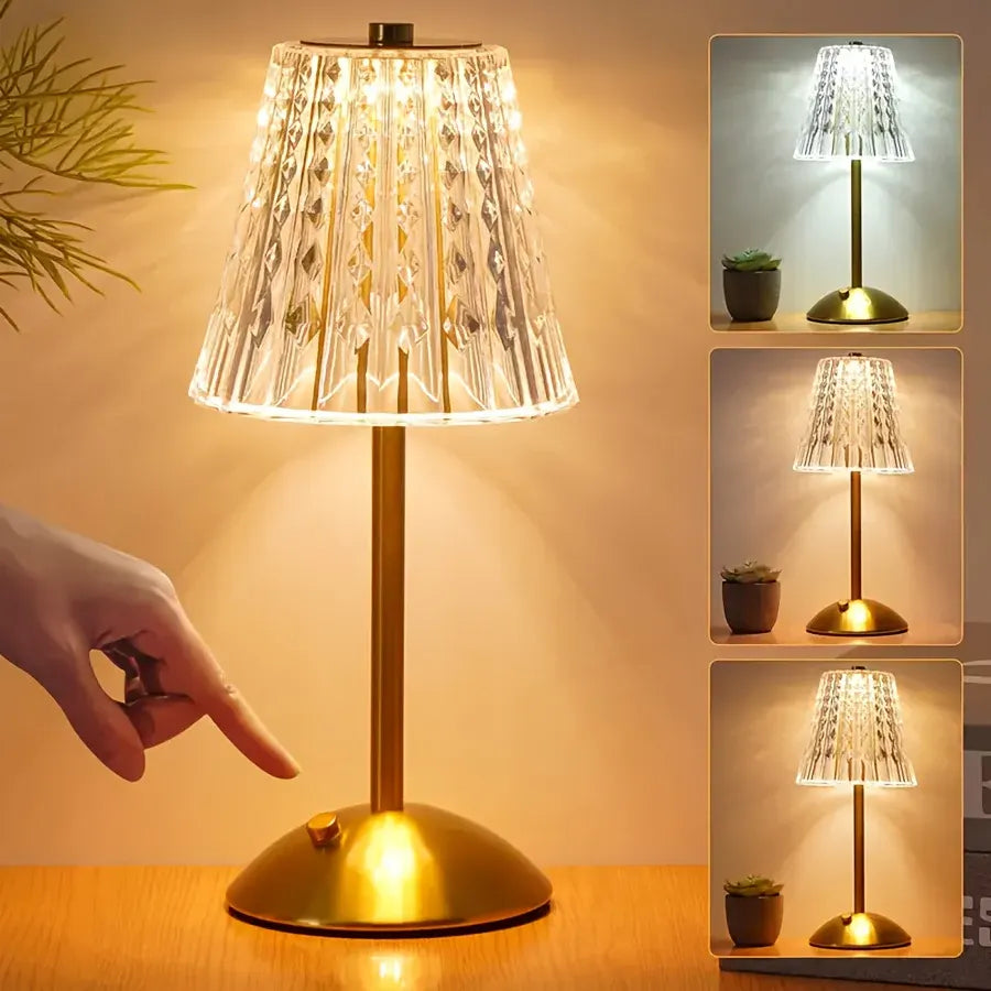Rechargeable Crystal Touch Lamp with USB Charging