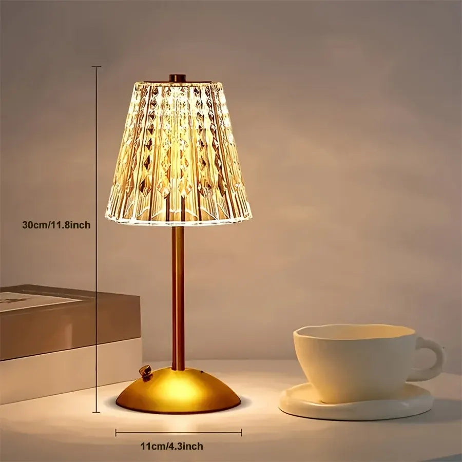 Rechargeable Crystal Touch Lamp with USB Charging