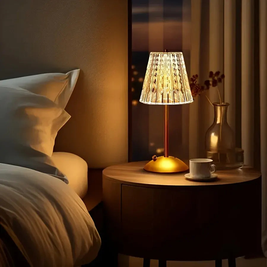 Rechargeable Crystal Touch Lamp with USB Charging