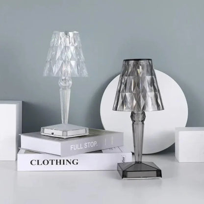 Rechargeable Crystal Touch Table Lamp with Dimmable LED Light