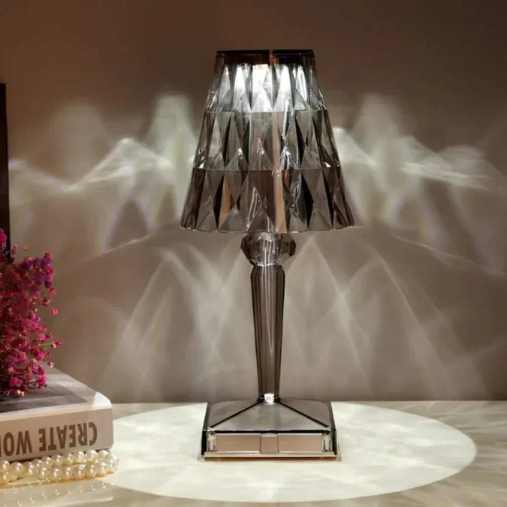 Rechargeable Crystal Touch Table Lamp with Dimmable LED Light