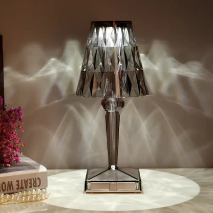 Rechargeable Crystal Touch Table Lamp with Dimmable LED Light