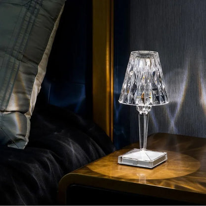 Rechargeable Crystal Touch Table Lamp with Dimmable LED Light